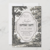 Vintage-Garten-Geburtstag Einladung (Vorderseite)