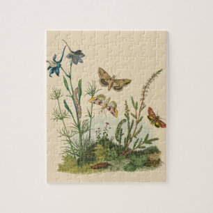 Vintage-Garten-Insekten, Schmetterlinge, Raupen Puzzle