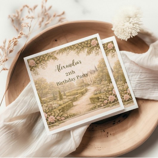 Vintage-Garten-Landgeburtstag Serviette