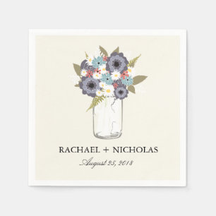 Vintage-Garten-Mason-Glas Hochzeit Serviette