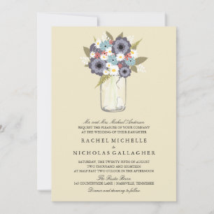 Vintage-Garten-Mason Hochzeit Einladung