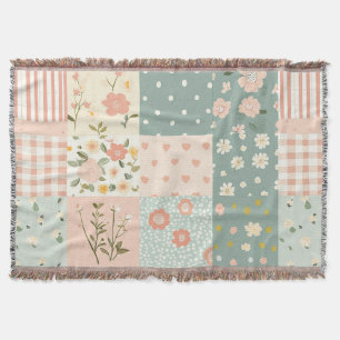 Vintage-Garten-Patchwork in Staubrosé und Lavendel Decke