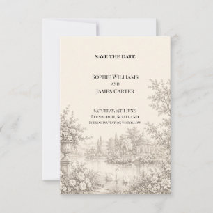 Vintage-Garten-See-Hochzeit - Save The Date