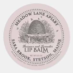 Vintage-Garten-Skelett-Bienenwachs-Lippenbalsam Runder Aufkleber