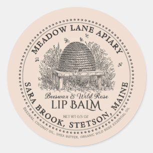Vintage-Garten-Skelett-Bienenwachs-Lippenbalsam Runder Aufkleber