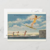 Vintage Garten-Ski-Sprungs-Postkarte Floridas Postkarte (Vorne/Hinten)