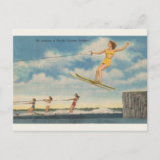 Vintage Garten-Ski-Sprungs-Postkarte Floridas Postkarte