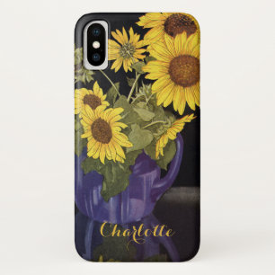 Vintage-Garten-Sommer-Sonnenblumen in einer Vase Case-Mate iPhone Hülle