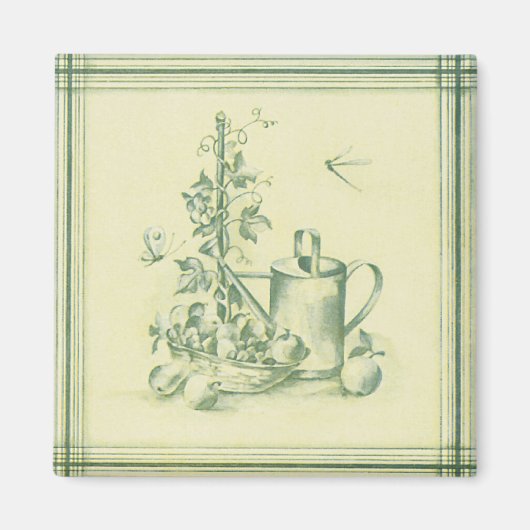 Vintage Gartenarbeit Magnet (Vorne)
