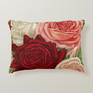 Vintage Gartenbau Rose Akzent Kissen