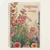 Vintage Gartenblumen Kalender  Planer (Vorderseite)