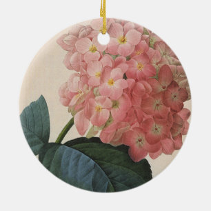 Vintage-Gartenblumen, rosa Hydrangea Hortensie Keramikornament