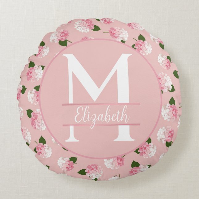 Vintage Gartenblüten Rundes Kissen (Vorderseite)