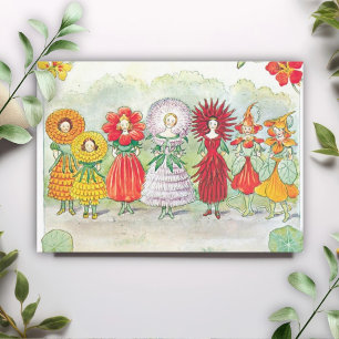 Vintage-Gartenfee Little Lasse Elsa Beskow Mitteilungskarte