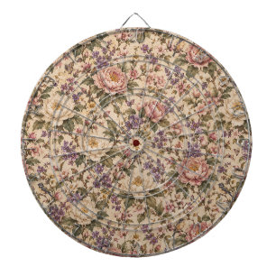 Vintage Gartengestaltung mit Rosen und Schmetterli Dartscheibe