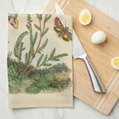Vintage Garteninsekten, Schmetterlinge, Raupen Geschirrtuch (Viertel Falte)
