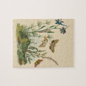 Vintage Garteninsekten, Schmetterlinge, Raupen Puzzle (Horizontal)