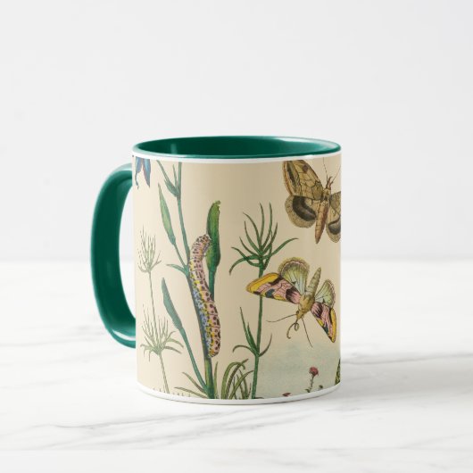 Vintage Garteninsekten, Schmetterlinge, Raupen Tasse (Vorderseite Links)