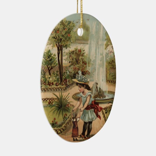 Vintage Gartenlandschaft Keramik Ornament (Rechts)