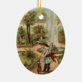 Vintage Gartenlandschaft Keramik Ornament (Hinten)