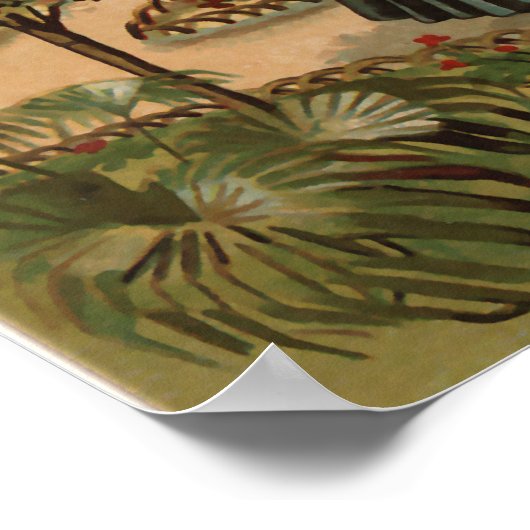 Vintage Gartenlandschaft Poster (Ecke)