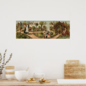 Vintage Gartenlandschaft Poster (Küche)