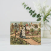 Vintage Gartenlandschaft Postkarte (Stehend Vorderseite)