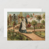 Vintage Gartenlandschaft Postkarte (Vorne/Hinten)