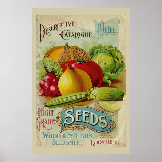 Vintage Gartenpflanzensaatkatalog Poster (Vorne)
