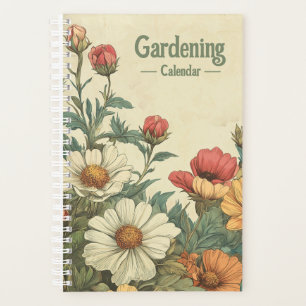 Vintage Gartenplaner mit Kamillenblüten Planer