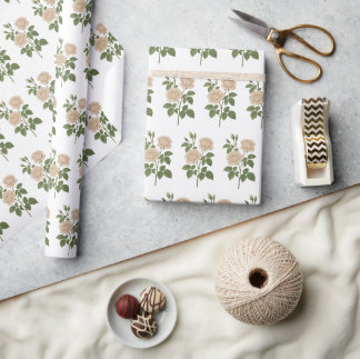 Vintage-Gartenrosen-Geschenkpapier Geschenkpapier
