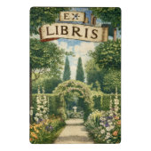 Vintage Gartens Ex Libris Buchschild Mini Klemmbrett (Rückseite)