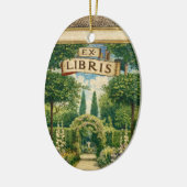 Vintage Gartens Ex Libris Buchzeichen Keramik Ornament (Links)
