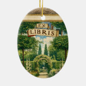 Vintage Gartens Ex Libris Buchzeichen Keramik Ornament (Hinten)