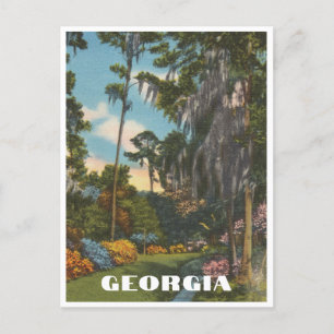 Vintage-Gartenszene in Georgia Postkarte