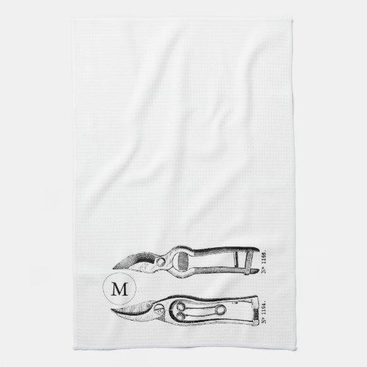 VINTAGE Gartenwerkzeug Pflaumen Monogramm K Handtu Handtuch (Vertikal)