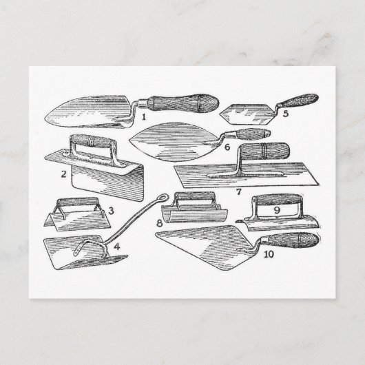 Vintage Gartenwerkzeuge Postkarte (Vorderseite)