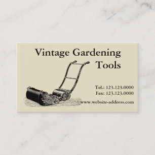 Vintage Gartenwerkzeuge Rasenmäherkarte Visitenkarte