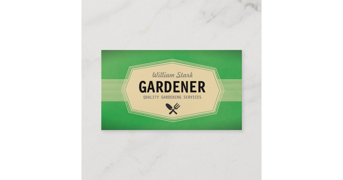 Vintage GärtnerGeschäftsKarten Visitenkarte Zazzle.de
