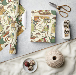 Vintage Gärtner Geschenkpapier