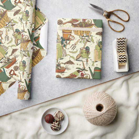Vintage Gärtner Geschenkpapier (Kunsthandwerk)