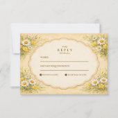 Vintage Gartzeithe Hochzeit mit Gänseblümchen RSVP Karte (Vorderseite)