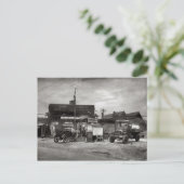 Vintage Gas Station, Car Enthusiast Postkarte (Stehend Vorderseite)