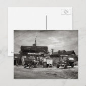 Vintage Gas Station, Car Enthusiast Postkarte (Vorne/Hinten)