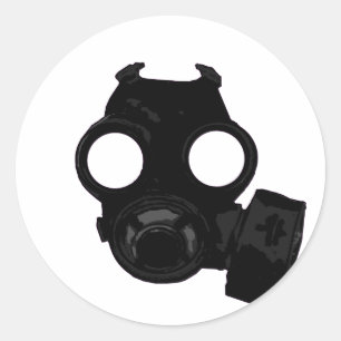 Vintage-Gasmaske Design aus dem zweiten Weltkrieg Runder Aufkleber
