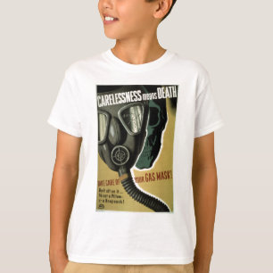 Vintage Gasmaskensicherheitsplakat aus dem Zweiten T-Shirt