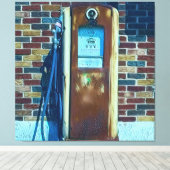 Vintage Gaspumpe Acryldruck Leinwanddruck (Insitu (Holzboden))