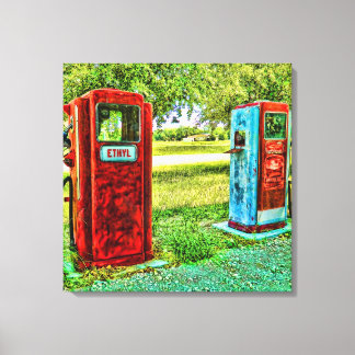 Vintage Gaspumpe Fotografie Leinwand