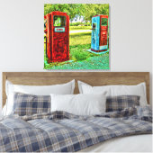 Vintage Gaspumpe Fotografie Leinwand (Insitu (Schlafzimmer))