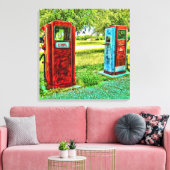 Vintage Gaspumpe Fotografie Leinwand (Insitu (Wohnzimmer))